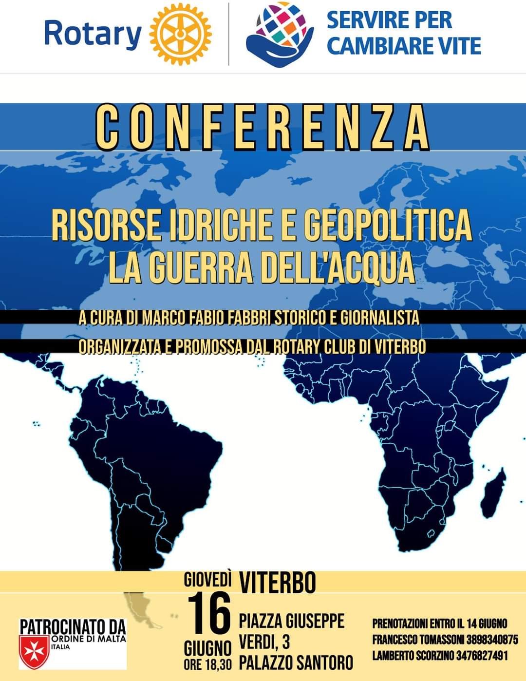 Conferenza: “Risorse idriche e geopolitica, la guerra dell’acqua”
