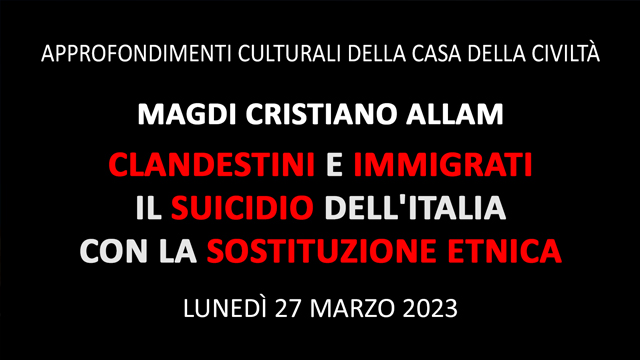 MAGDI CRISTIANO ALLAM: “Clandestini e immigrati. Il suicidio dell’Italia con la sostituzione etnica”