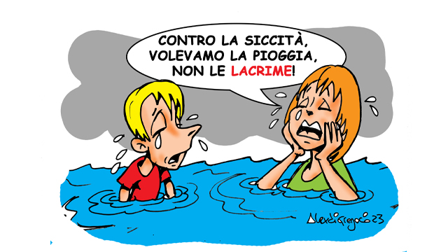 LA VIGNETTA DI ALEX DI GREGORIO: “L’Italia sott’acqua”