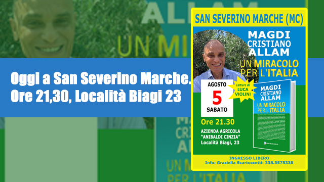 MARIALUISA BONOMO: “Oggi a San Severino Marche. Ore 21,30, Località Biagi 23”