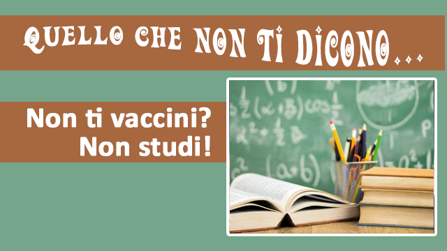 SEGRE: “Non ti vaccini? Non studi!”