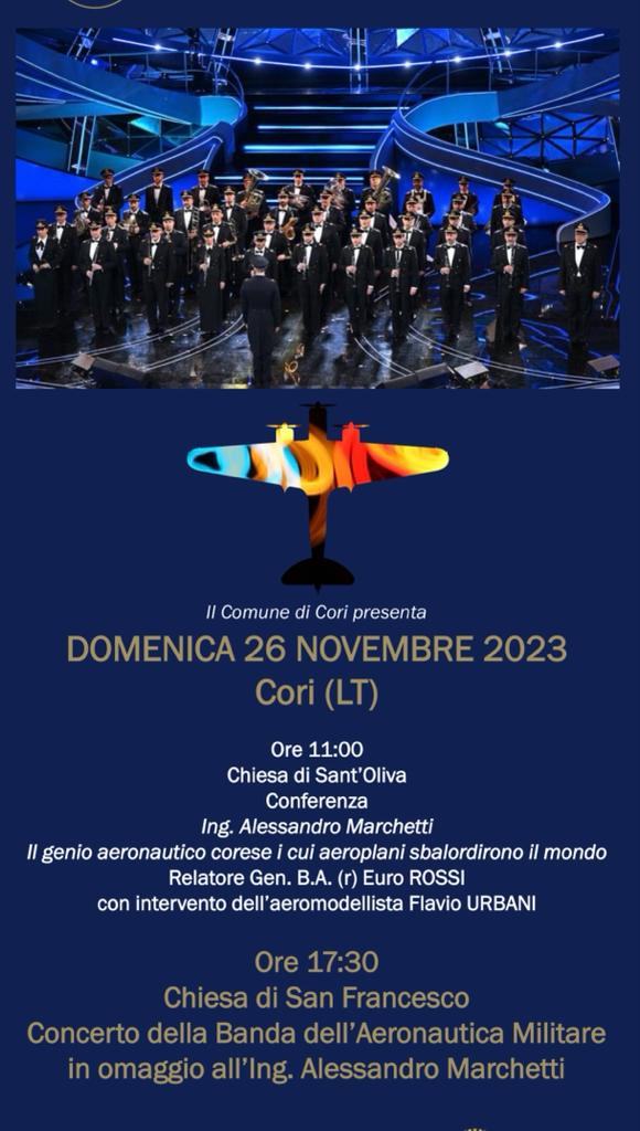 SERVIZIO REDAZIONALE: Domani a Cori (Latina) conferenza del Gen. Euro Rossi su Alessandro Marchetti