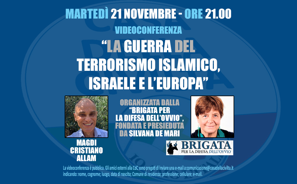 <strong>MARIALUISA BONOMO</strong>: Oggi, ore 21, videoconferenza di Magdi Cristiano Allam su “La guerra del terrorismo islamico, Israele e l’Europa””/></a></div><h2 class=