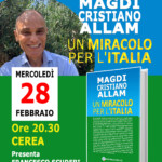 MARIALUISA BONOMO: “Domani, ore 20.30, Magdi Cristiano Allam a Cerea (Verona). Presenta “Un miracolo per l’Italia””