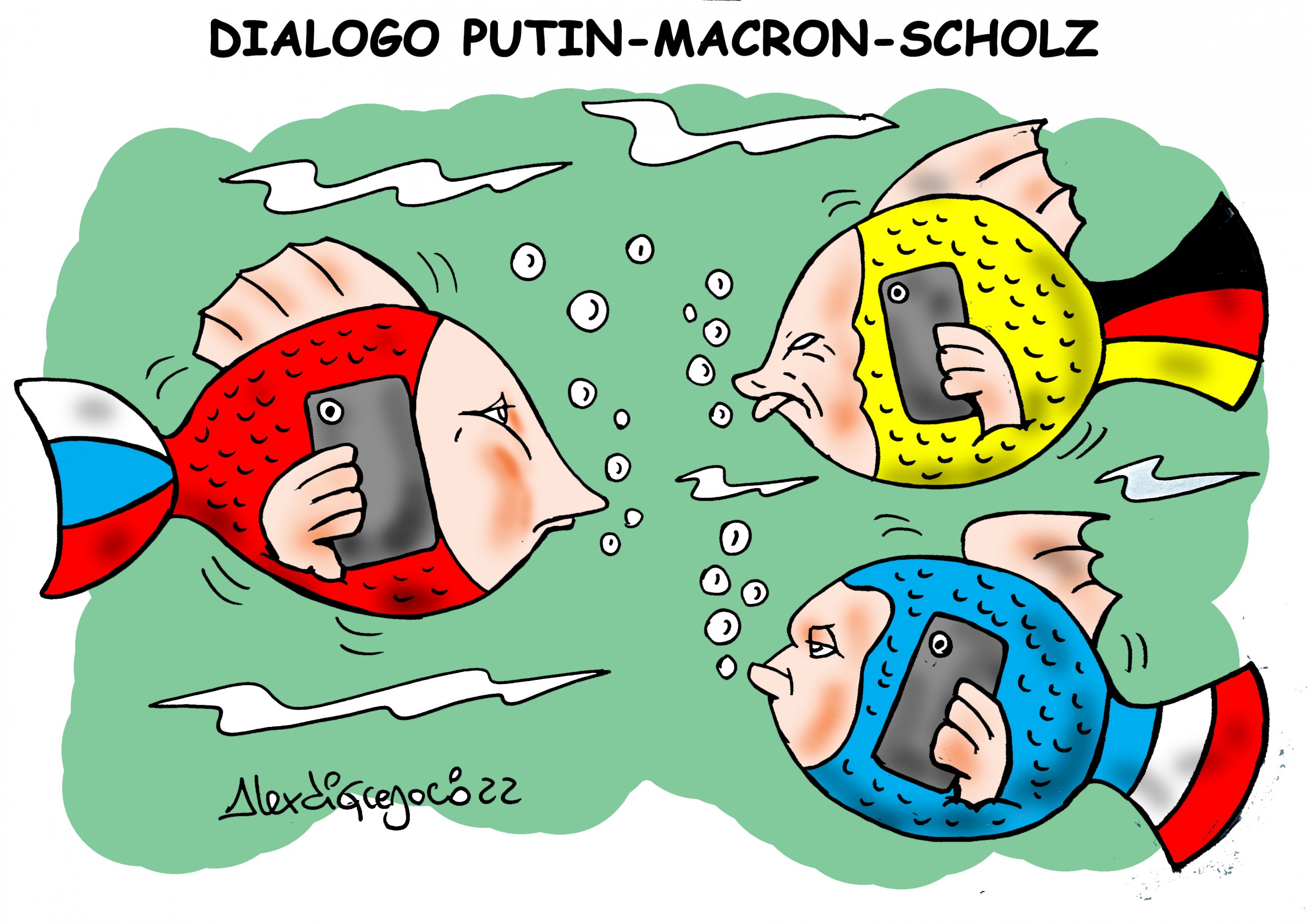 Dialogo Putin-Macron-Scholz